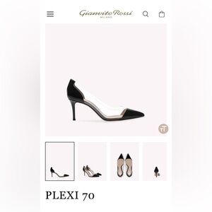Gianvito Rossi Plexi 70mm size 36 Black and Clear Heels